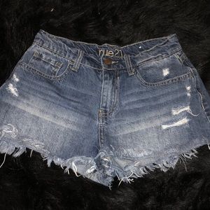 Blue ripped Jean shorts by Rue21